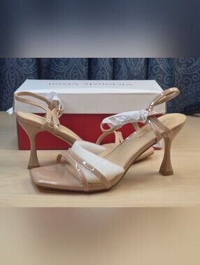 Women's Kitten Heels Strappy Up Sandals Inch Stiletto Heel, Square Open Toe/NIB